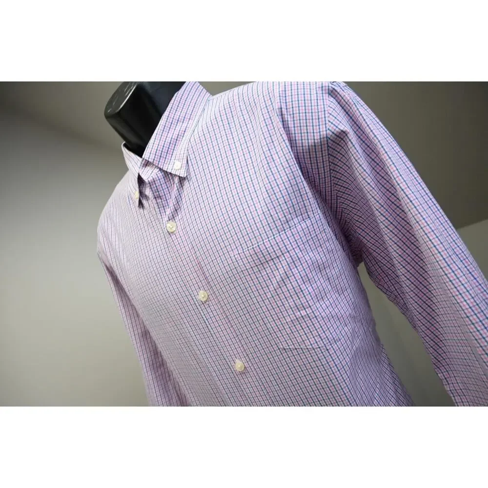 J Crew Dress Shirt Classic Fit‎ Casual Plaid Button Up Long Sleeve Mens Sz Large